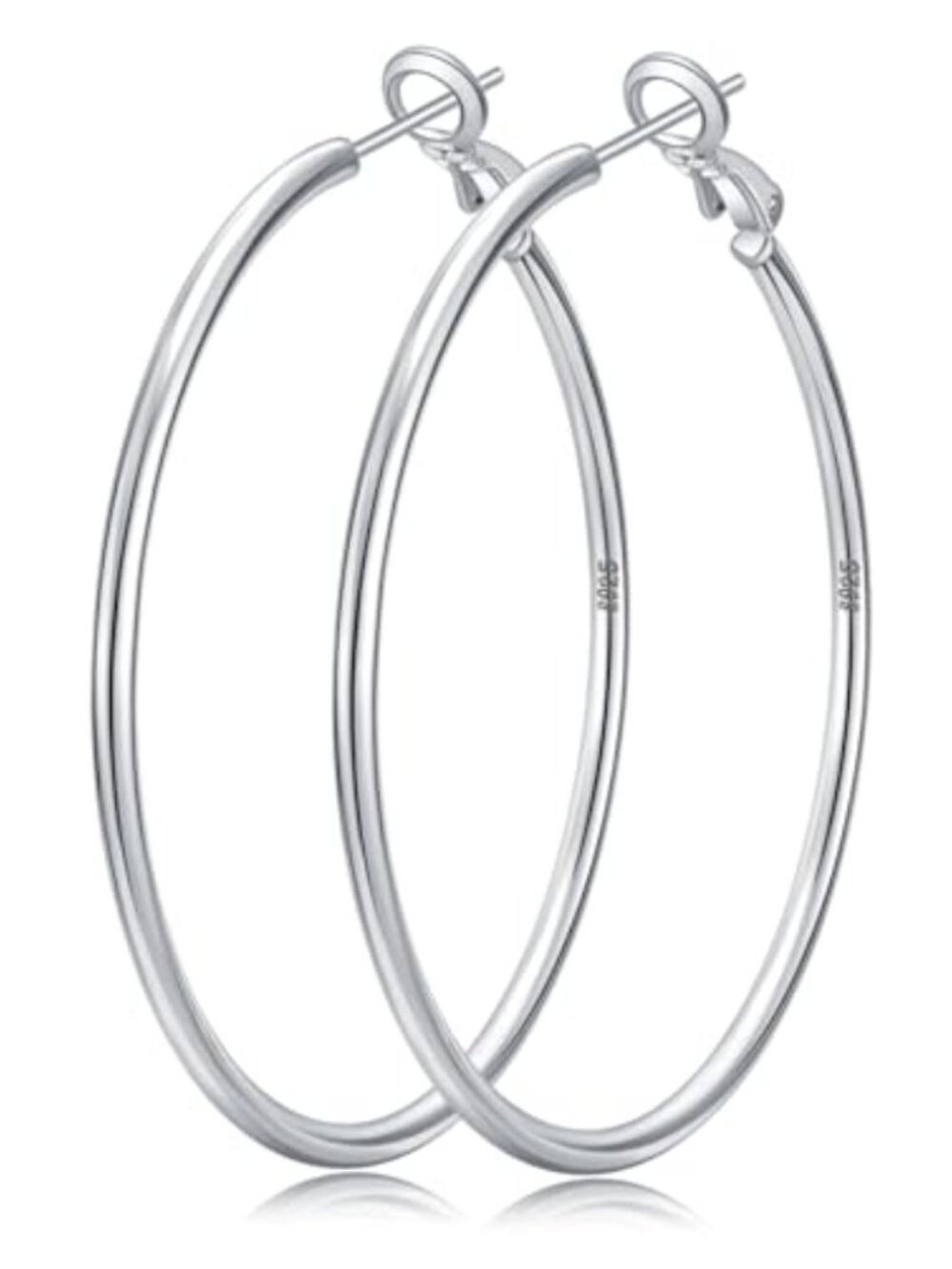925 Sterling Silver Hoop Earrings Lightweight Thin 20-70mm